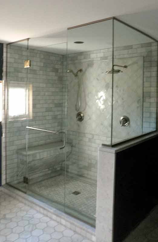Frameless Shower Enclosure With Floor To Ceiling Panels